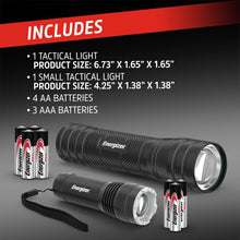 Flashlight combo set with two black torches and AA/AAA batteries