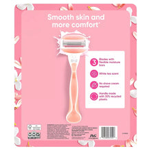 Women’s Venus comfortglide razor with 3-blade handle and replacement cartridge pack