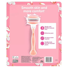 Women’s 3-blade Venus Comfortglide razor handle with cartridge system