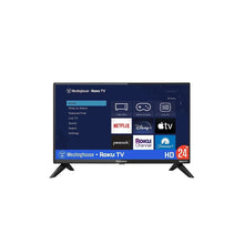 24-inch flat-screen Roku TV with two front feet and dark bezel