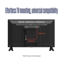 Roku TV back panel showing VESA 100mm x 100mm mounting area