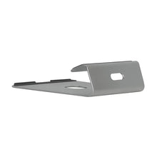 Portable laptop riser in gray, angled side view with circular cutout and support arms