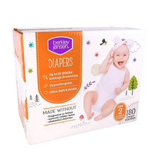 Diaper box, size 2, 180 count, leak protection, ultra soft & gentle, hypoallergenic