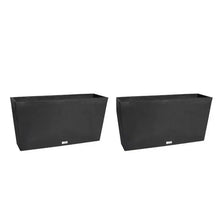 Veradek dark trough planters, two rectangular planters shown on white background