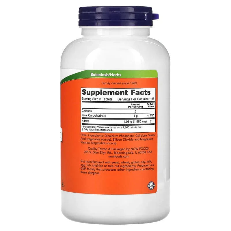 NOW Foods, Alfalfa, 650 mg, Tablets
