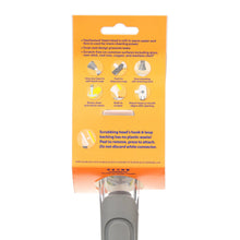Dish wand packaging back showing non-scratch sponge and gray handle