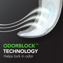 Depend men's incontinence guard with odor-blocking technology.