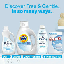 Laundry detergent lineup featuring a Tide free & gentle jug and smaller bottle