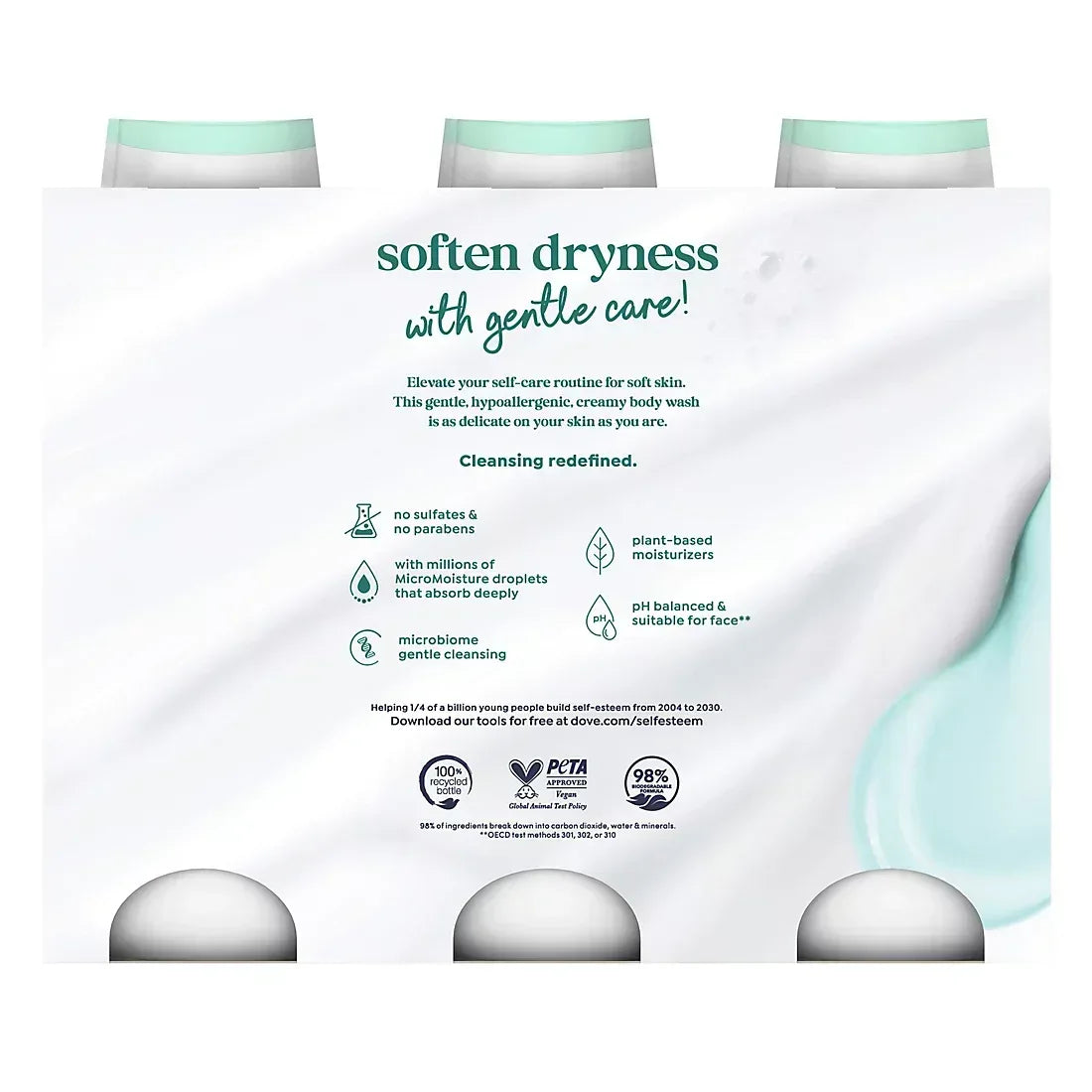 Dove Sensitive Skin Hypoallergenic Body Wash, 3 pk./23 oz.
