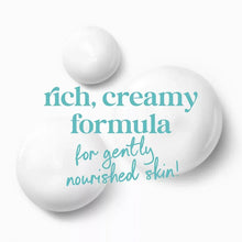 Creamy body wash formula graphic with bubbles and rich, creamy formula wording
