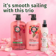 Herbal Essences rose hips shampoo, conditioner, and small mist bottles with pump tops