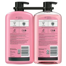 Herbal Essences Smooth rose hips shampoo and conditioner bottles with back labels