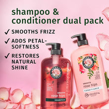 Herbal Essences Smooth rose hips shampoo and conditioner dual pack bottles with pumps