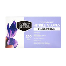 Disposable nitrile glove box, small/medium, 200 count, purple glove graphics