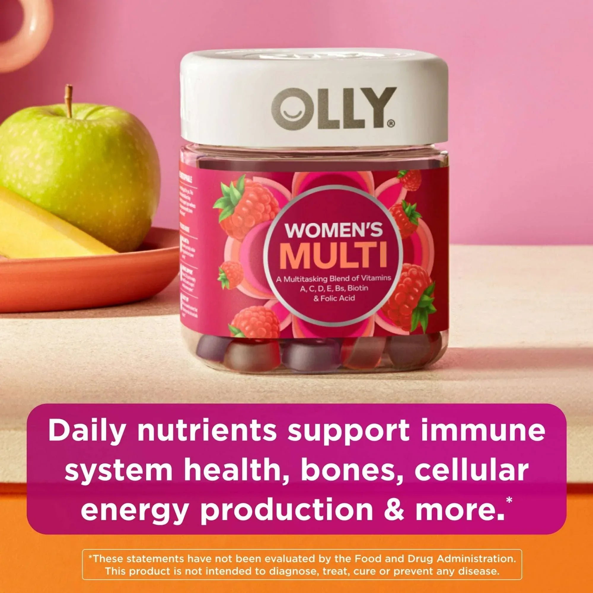 OLLY Women's Multivitamin Gummy Supplement, Vitamins A, D, C, E, Biotin, Folic Acid, 90 Ct - USA MEGA SHOP