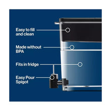 Brita UltraMax Elite filtered water dispenser side view with pour spout and fill points
