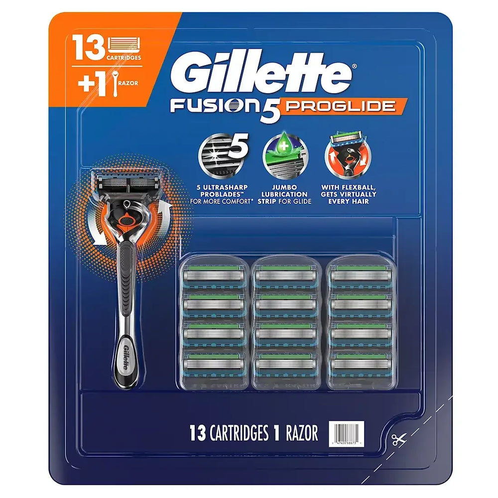 Gillette Fusion5 ProGlide Shaving Razor for Men, Razor Handle, 13 Razor Blade Refills - USA MEGA SHOP