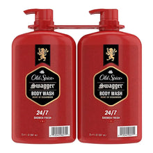 Old Spice Swagger body wash pump bottles, red 2-pack, cedarwood scent