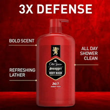 Old Spice Swagger body wash bottle, red pump, 24/7 shower fresh