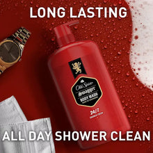 Old Spice Swagger body wash bottle, red pump, all-day shower clean