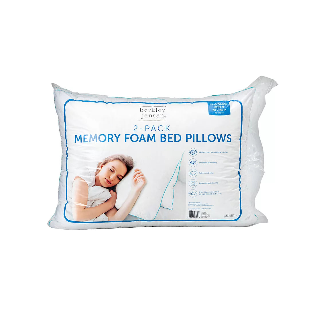 Berkley Jensen Quilted Memory Foam Pillow, 2 pk.