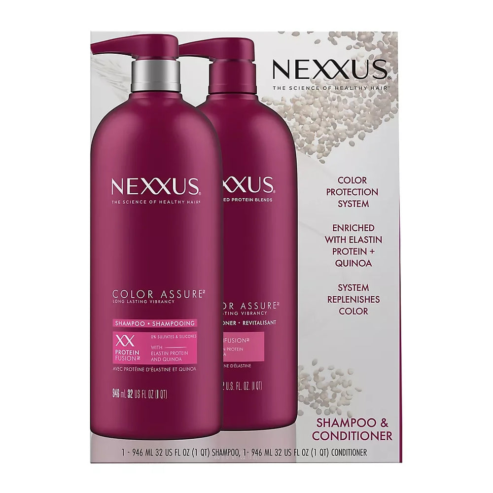 Nexxus Color Assure Shampoo and Conditioner Enhances Color Vibrancy for Up to 40 Washes, 2 ct./32 oz. - USA MEGA SHOP