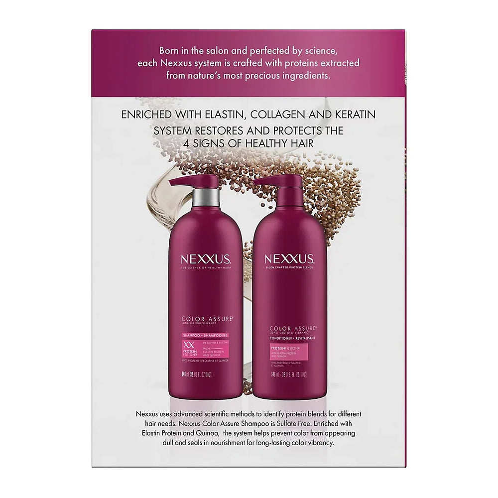 Nexxus Color Assure Shampoo and Conditioner Enhances Color Vibrancy for Up to 40 Washes, 2 ct./32 oz. - USA MEGA SHOP