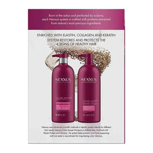 Nexxus Color Assure shampoo and conditioner bottles with quinoa protein grains