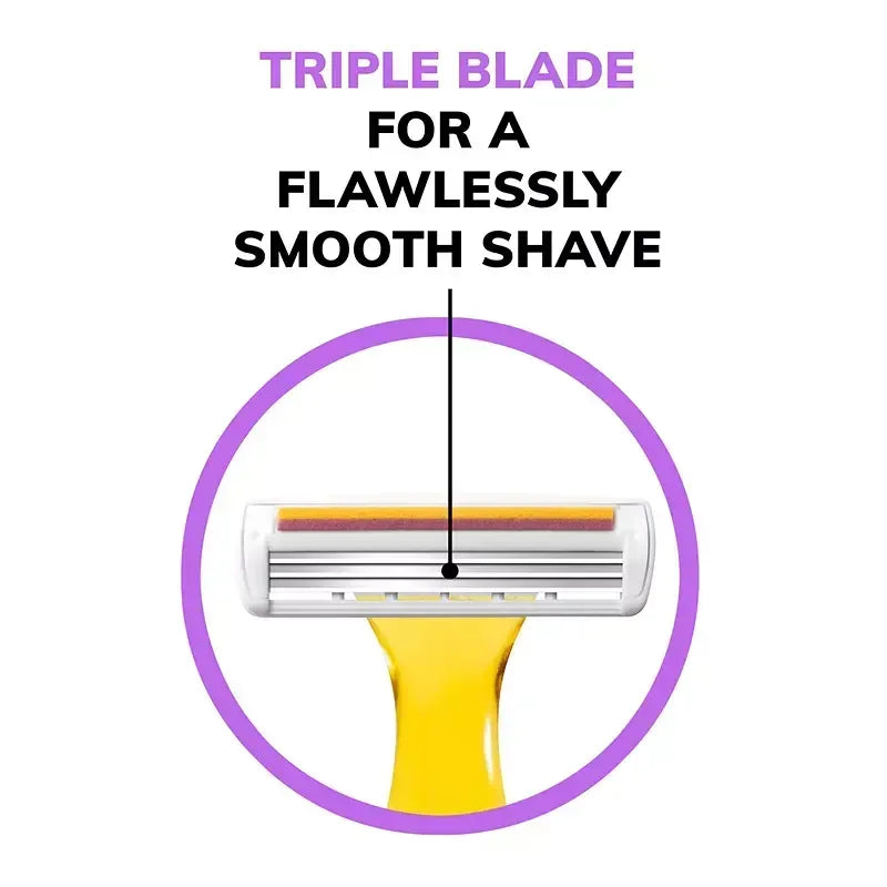 BIC Soleil Simply Smooth Disposable Razor, 3 Blade Womens Razors, 16 ct.