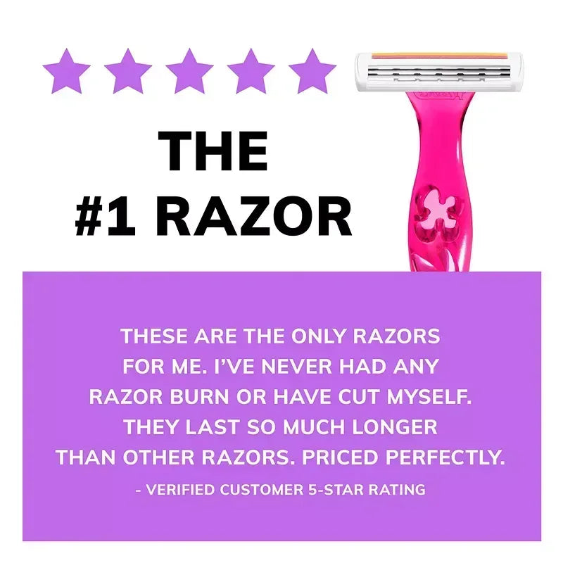 BIC Soleil Simply Smooth Disposable Razor, 3 Blade Womens Razors, 16 ct.