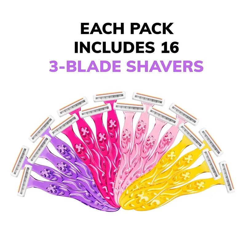 BIC Soleil Simply Smooth Disposable Razor, 3 Blade Womens Razors, 16 ct. - USA MEGA SHOP