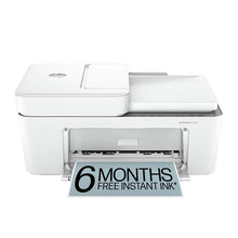 White all-in-one inkjet printer with open paper output slot