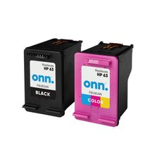 Remanufactured black ink cartridge with ONN label, cartridge upright view