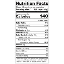 Nutrition facts label for Member's Mark Jingle 'n Mingle Sweet Snack Mix
