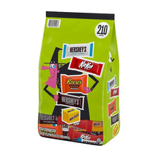 Hershey's assorted Halloween candy bulk bag, 210-piece bag back with branding and graphics
