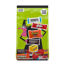 Hershey's assorted Halloween candy bulk bag, 210-piece bag front with assorted bars