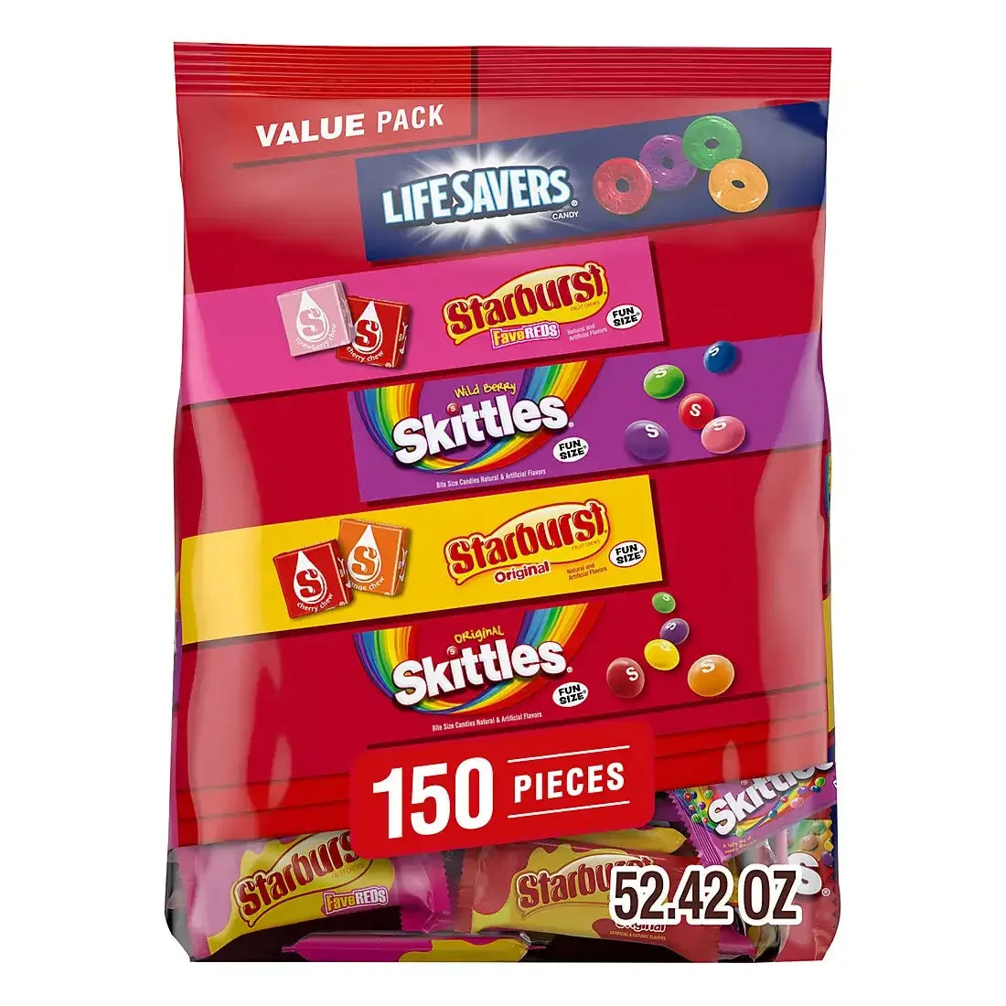 Skittles, Starburst & Life Savers Halloween Candy Variety Pack, Bulk Bag, 150 ct. - USA MEGA SHOP