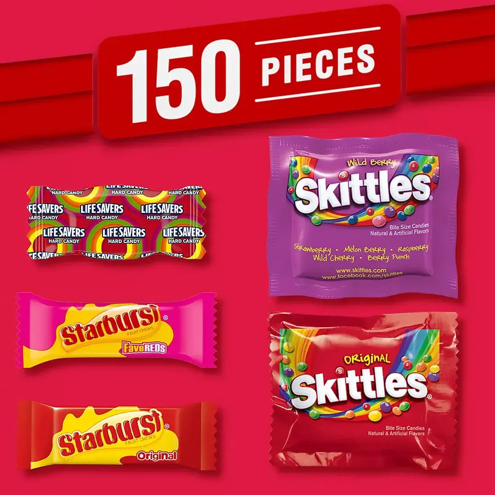 Skittles, Starburst & Life Savers Halloween Candy Variety Pack, Bulk Bag, 150 ct. - USA MEGA SHOP
