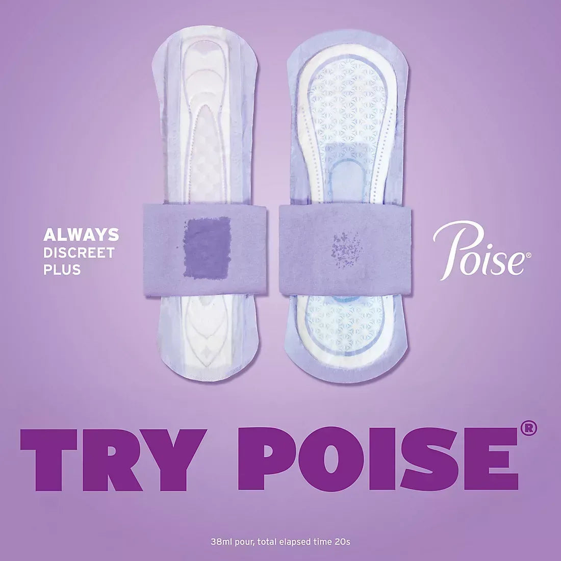 Poise Incontinence & Postpartum Pads for Bladder Leaks, 6 Drop Ultimate Absorbency, Long Length, 120 ct.