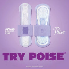 Poise Incontinence & Postpartum Pads for Bladder Leaks, 6 Drop Ultimate Absorbency, Long Length, 120 ct.