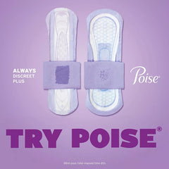 Poise Incontinence & Postpartum Pads for Bladder Leaks, 6 Drop Ultimate Absorbency, Long Length, 120 ct. - USA MEGA SHOP