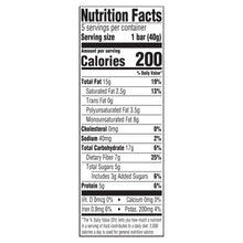 Nut bar Nutrition Facts panel, 1 bar (40 g), 5 servings per container