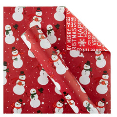Berkley Jensen 300 sq. ft. Reversible Christmas Gift Wrap, Snowman and Text