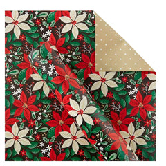 Berkley Jensen 300 sq. ft. Reversible Christmas Gift Wrap, Floral and Dots - USA MEGA SHOP