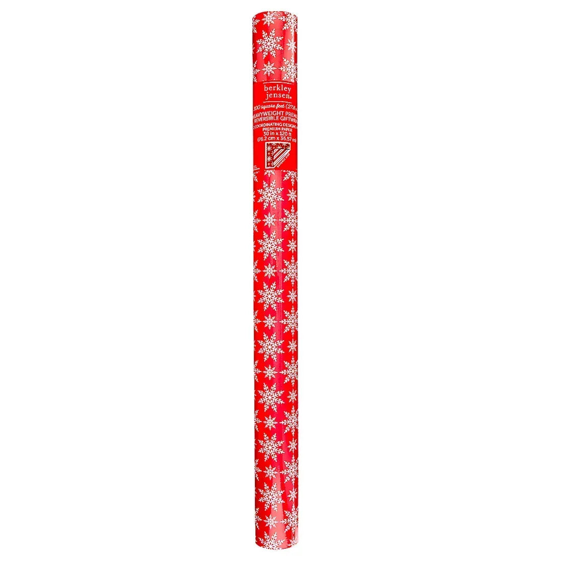 Berkley Jensen 300 sq. ft. Reversible Christmas Gift Wrap, Snowflake and Stripes