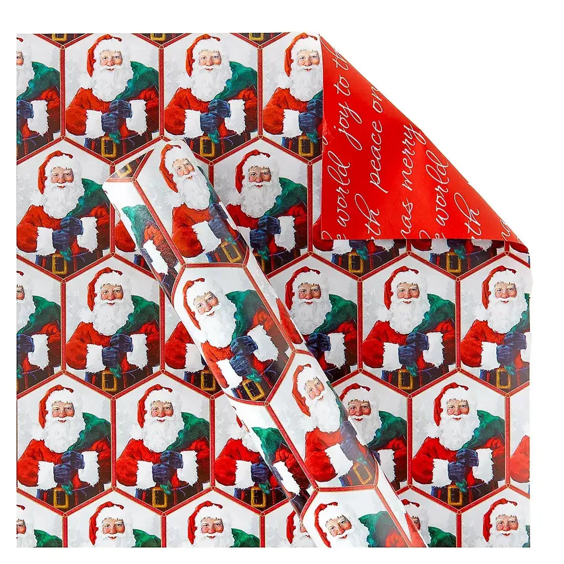 Berkley Jensen 300 sq. ft. Reversible Christmas Gift Wrap, Santa and Lyrics - USA MEGA SHOP