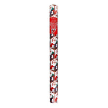 Reversible Christmas gift wrap roll, red and white Santa pattern with lyrics printing