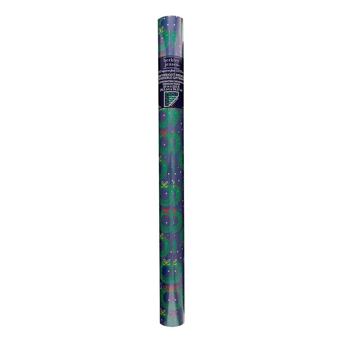 Berkley Jensen 300 sq. ft. Reversible Christmas Gift Wrap, Wreath and Holiday Cheer