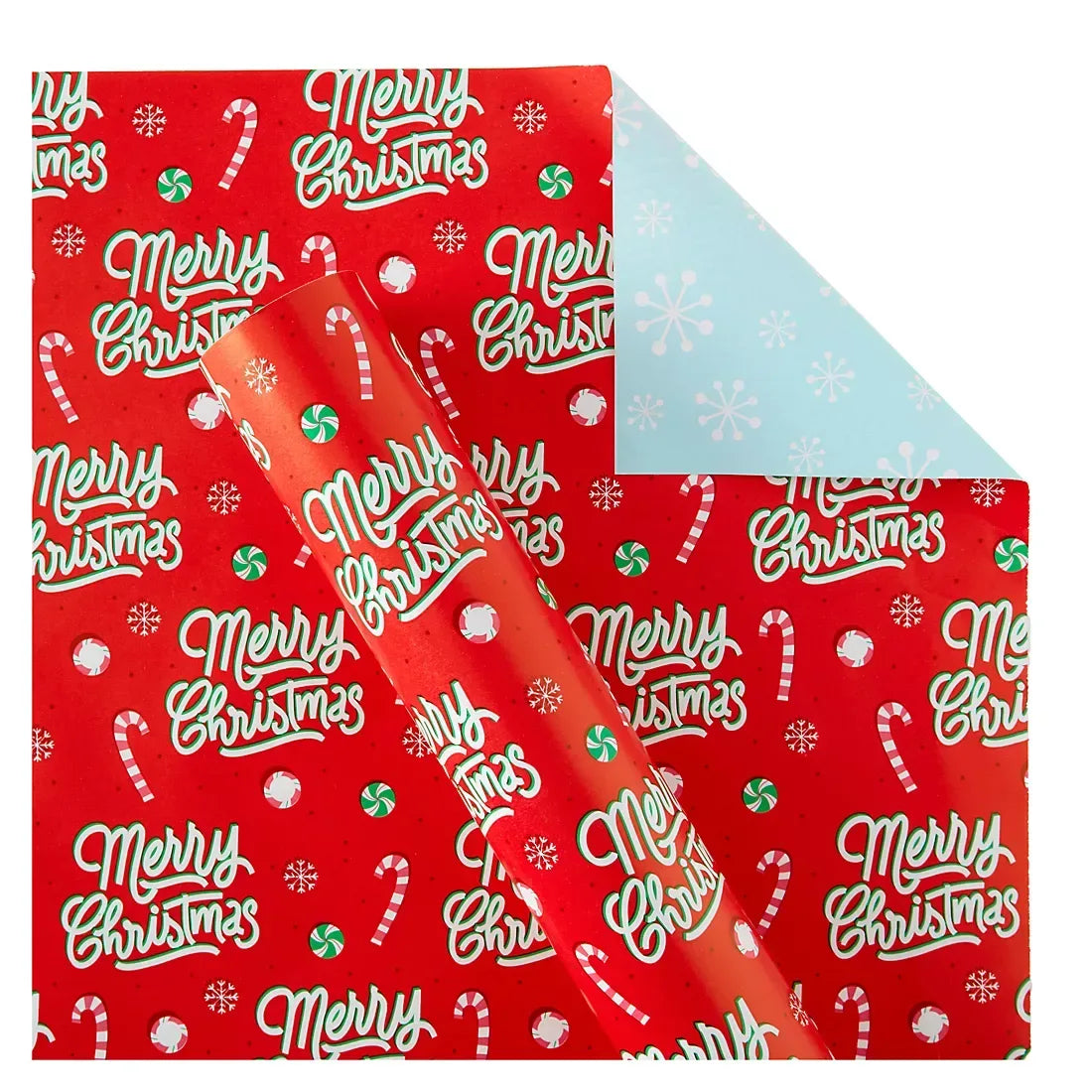 Berkley Jensen 300 sq. ft. Reversible Christmas Gift Wrap, Merry and Snowflakes - USA MEGA SHOP