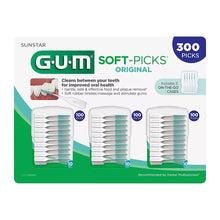 Gum Soft-Picks Original dental flossing picks box, 300 count packaging